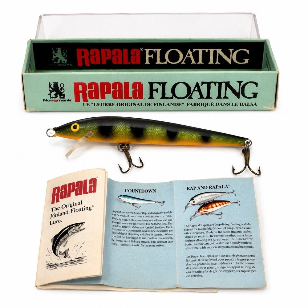 Vintage‎ Rapala F11 Original Floating Perch Ireland NOS Box & Booklet